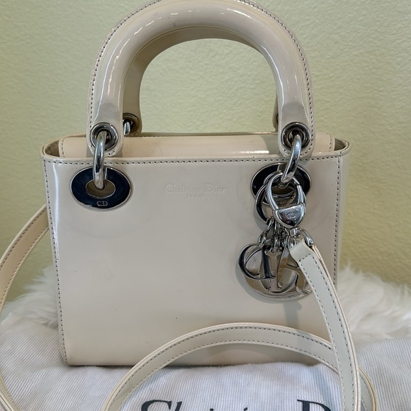 💯Authentic Lady Dior Micro Cream Bag with Silver Hardware🍀 - Picture 3 of 17